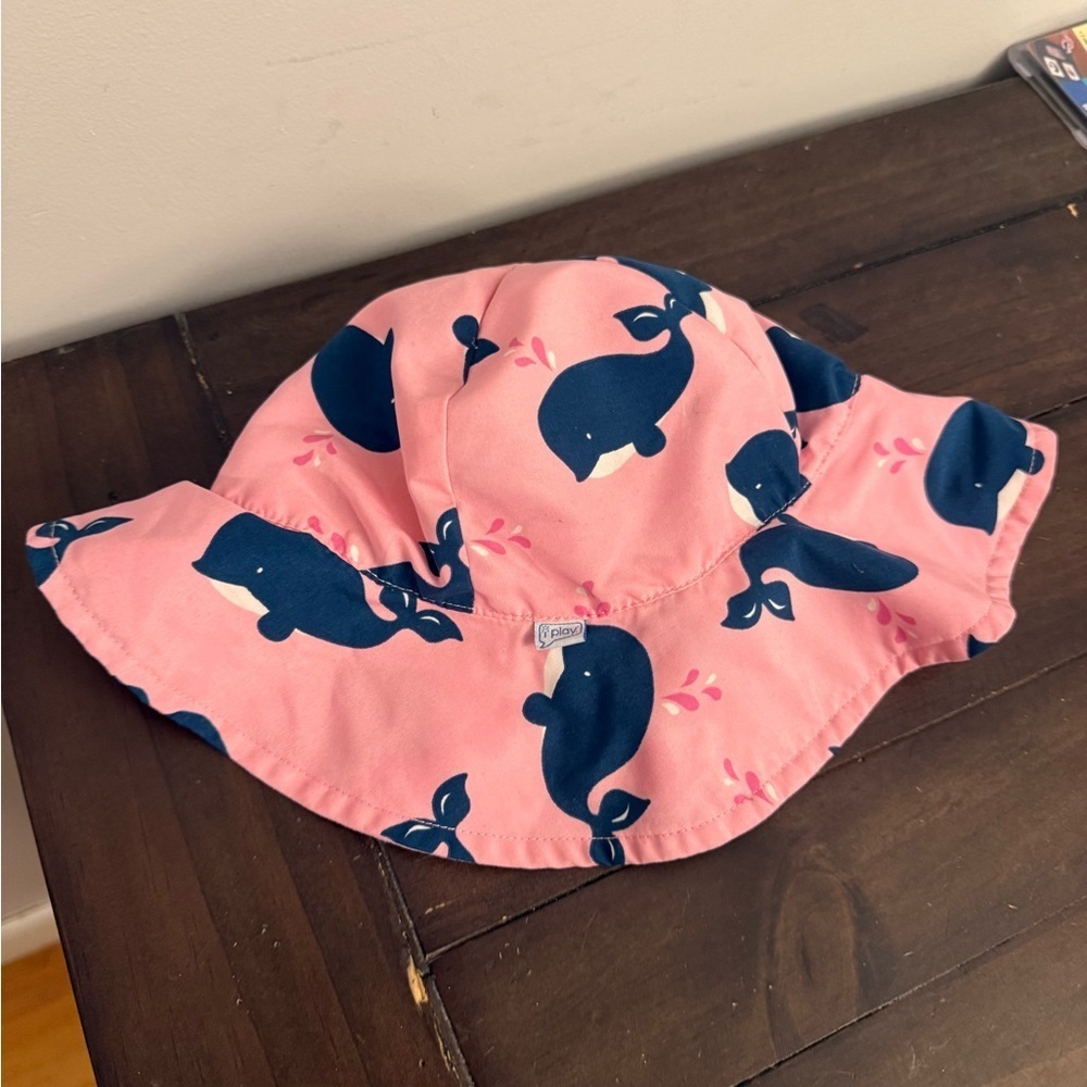 i play Toddler UPF 50+ Sun Hat Pink Whale Print 2–4 Years